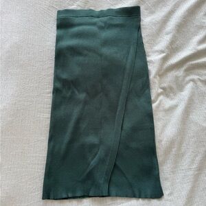 Emerald green bodycon wrap skirt